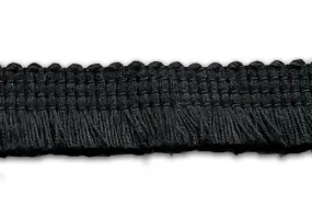 3/8" Raven's Wing Black Fringed Trim (Made in Italy)