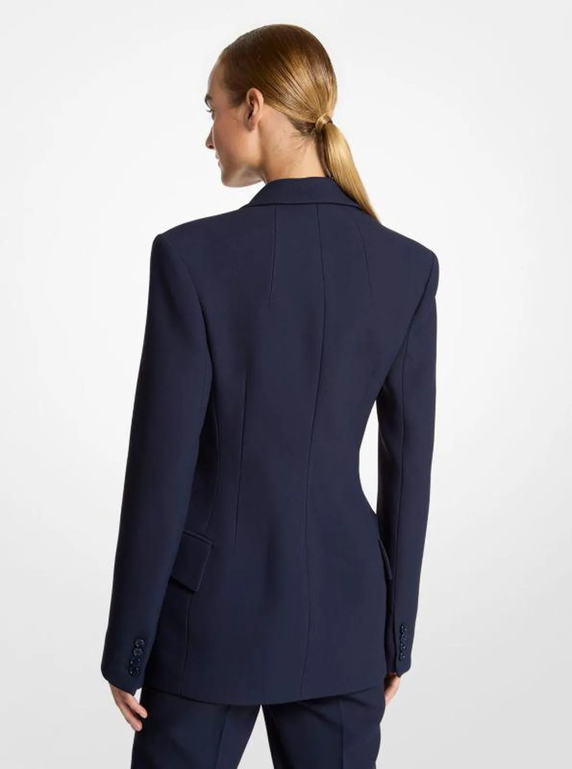 Belted Crepe Sablé Sculpted Blazer