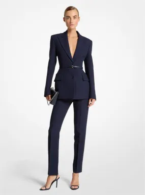 Belted Crepe Sablé Sculpted Blazer