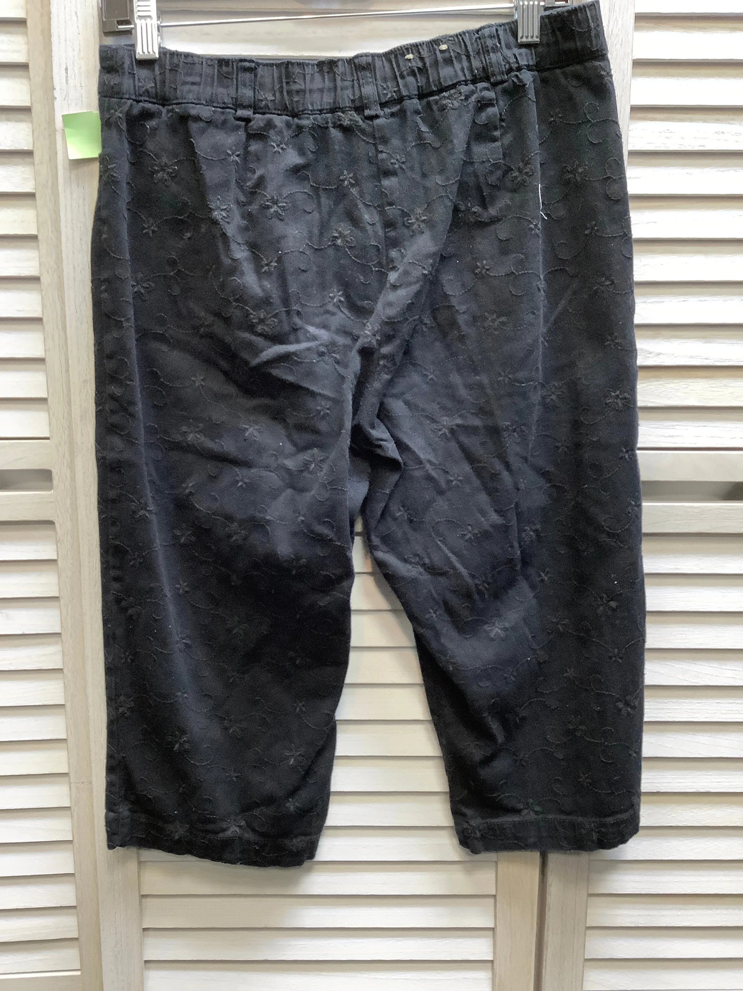 Black Pants Cropped White Stag, Size 10