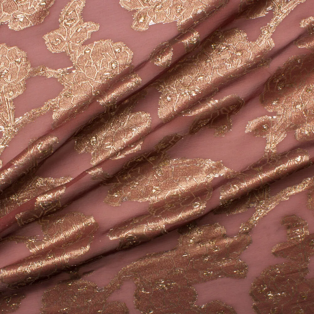 Burgundy/Gold Silk Lamé