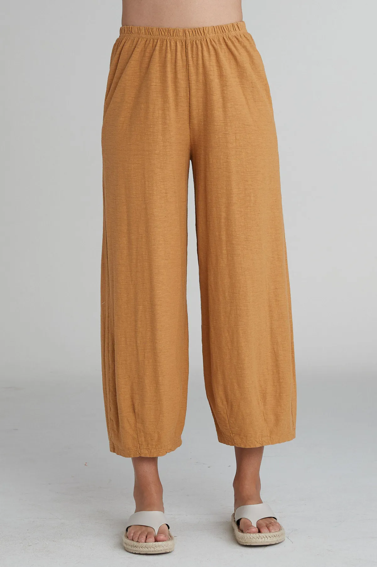 Cut Loose Linen Cotton Jersey Cropped Pant w/Darts Spring 2025- Special Order