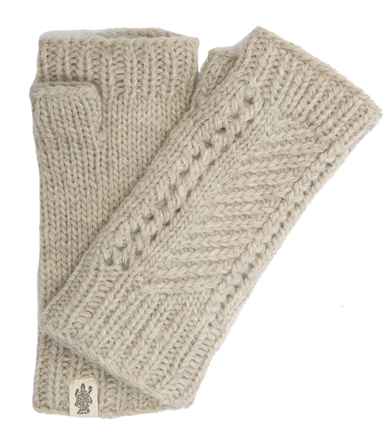 Diagonal Knit Handwarmers