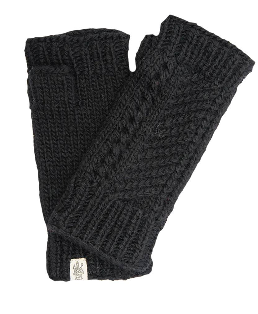 Diagonal Knit Handwarmers