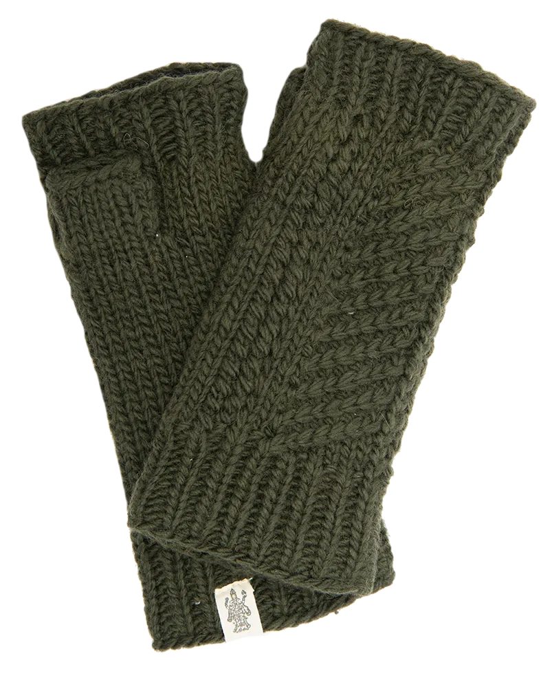 Diagonal Knit Handwarmers