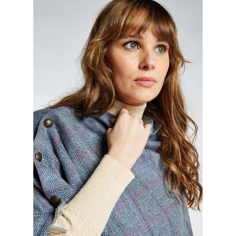 Dubarry Hazelwood Ladies Tweed Poncho - Denim Haze