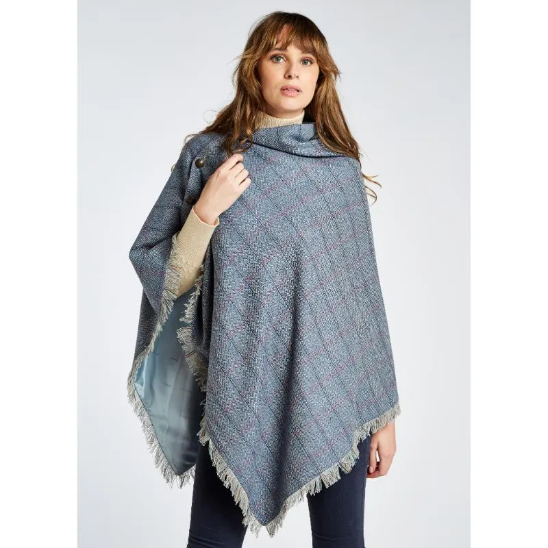 Dubarry Hazelwood Ladies Tweed Poncho - Denim Haze