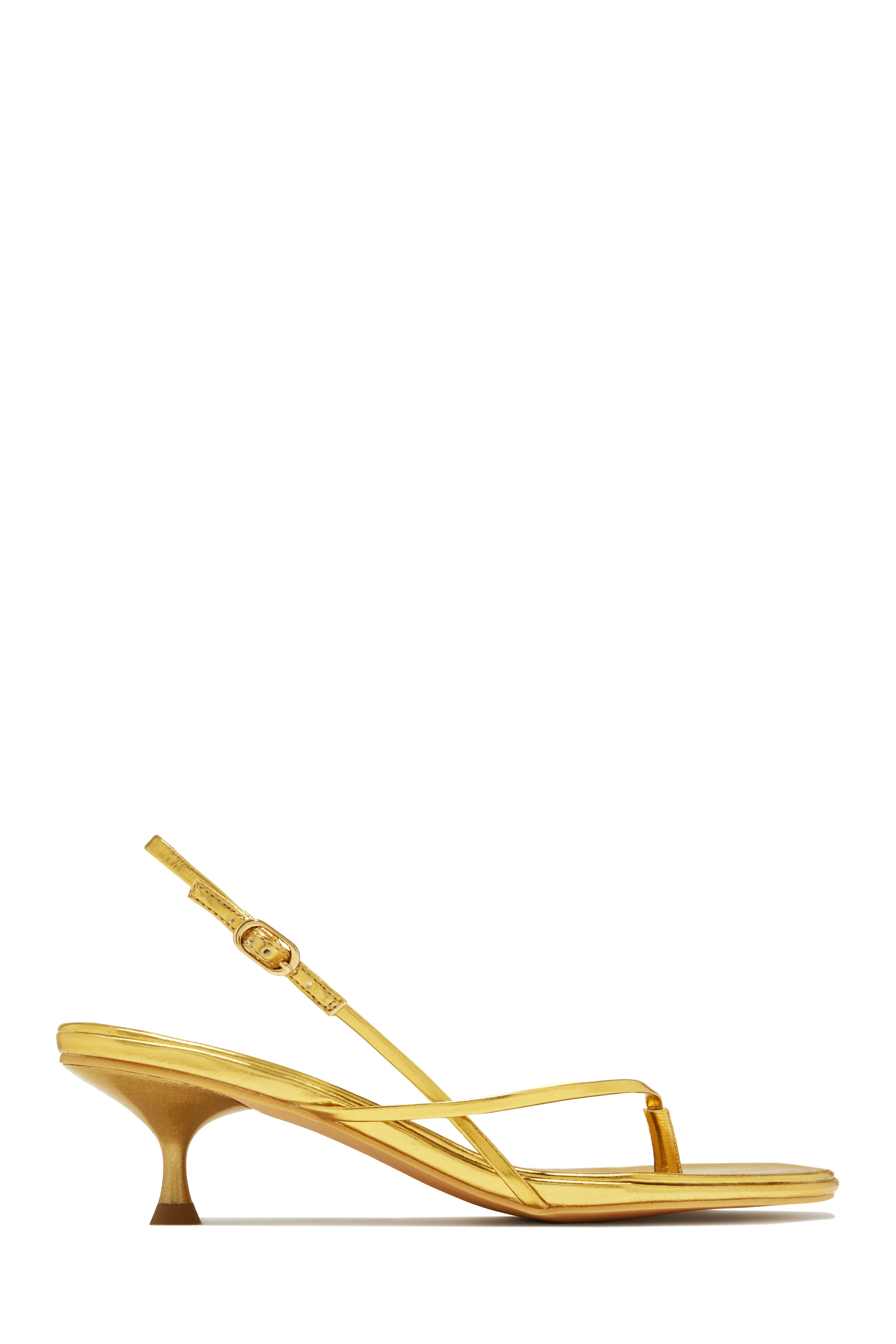 Elodie Slingback Kitten Heels - Gold