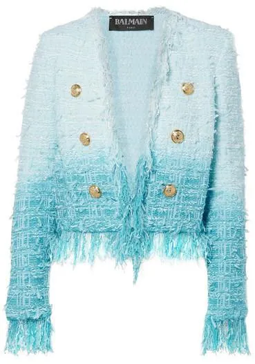 Fringed Ombr̩ Tweed Jacket