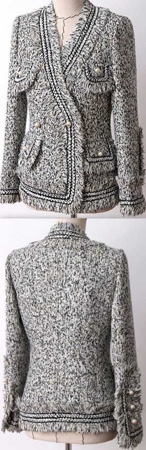 Fringed Tweed Jacket