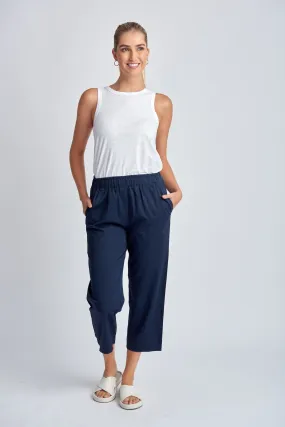 Front Pocket Cotton Pants Navy