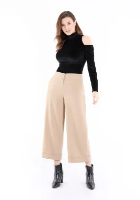 G-Line Camel Wide Leg Cropped Pants