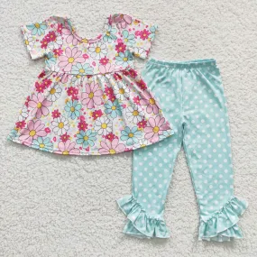 girls floral tops bottoms sets GSPO0618