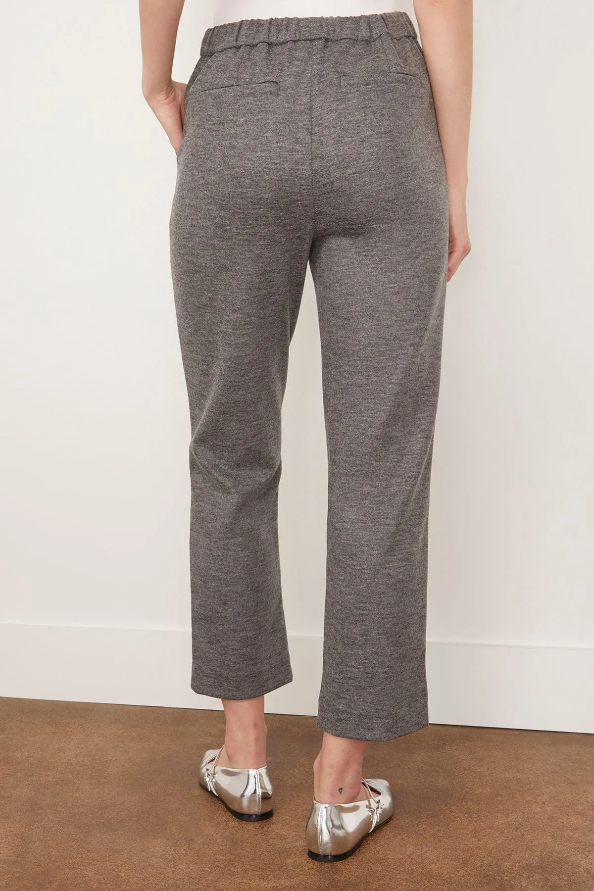 Hayley Cropped Straight Pant in Warm Gray