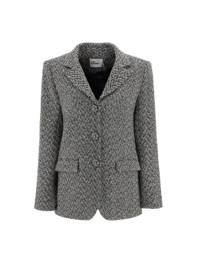 Houndstooth Wool Blazer