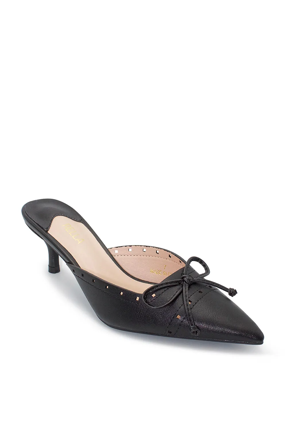 Lillie Pointed Toe Kitten Heel - Black