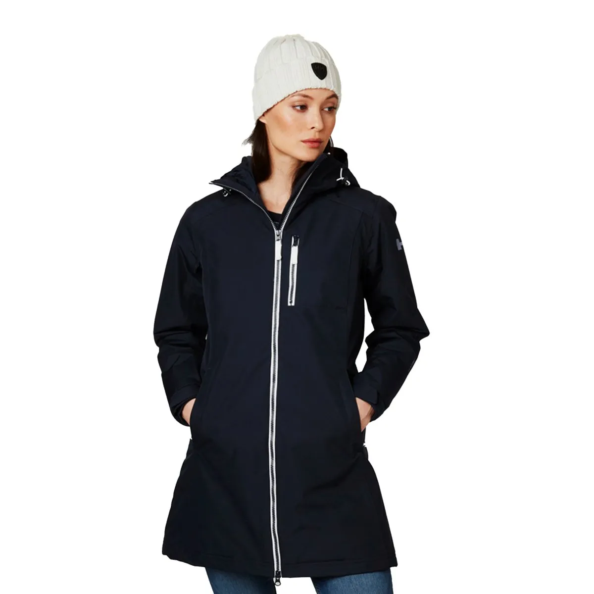 Long Belfast Winter Jacket - Navy