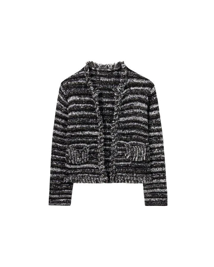 Luisa Cerano Fancy Tweed Fringe Jacket