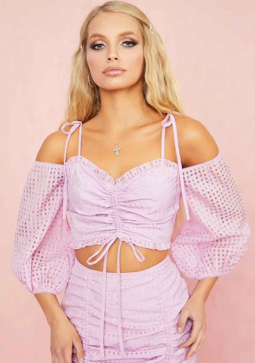 Made U Blush Gingham Crop Top