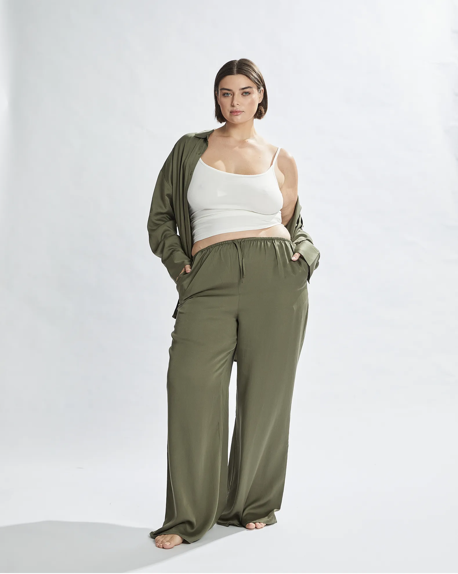 Margot Pants Khaki Cropped