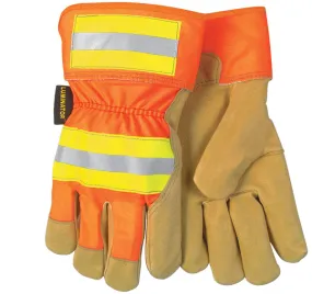 MCR Safety Reflective Pig Leather Palm, Orange