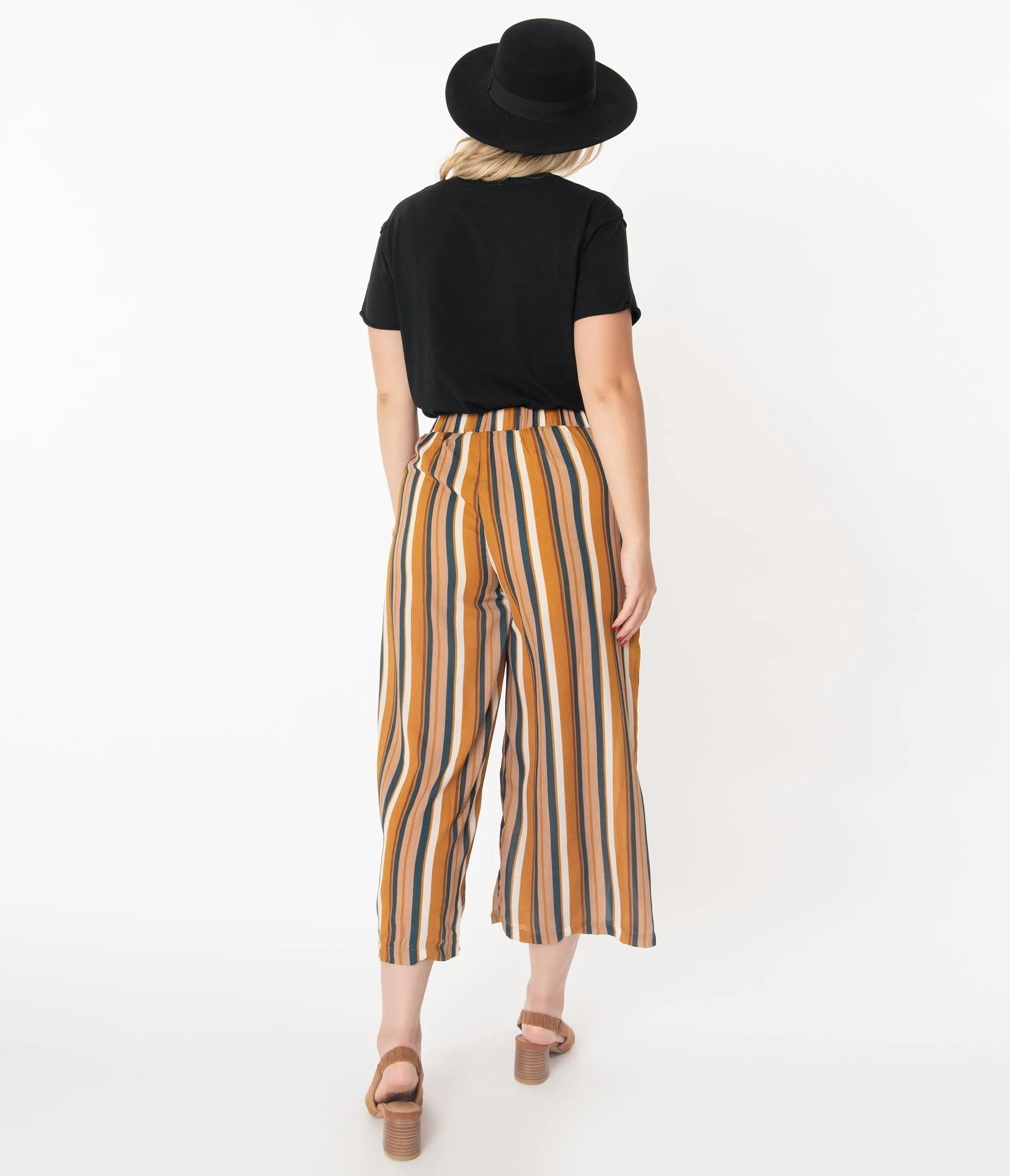 Multicolor Stripe Culotte Pants