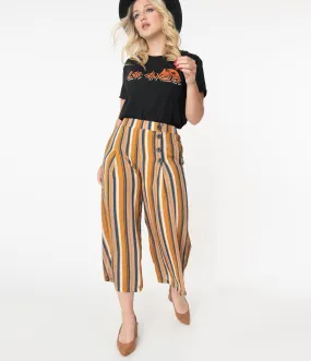 Multicolor Stripe Culotte Pants