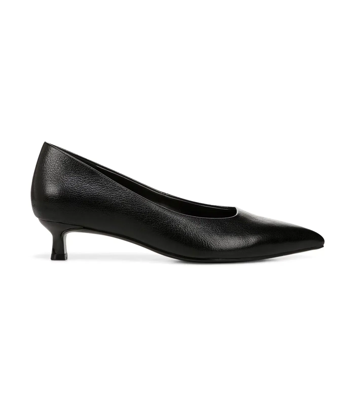 Natalia Kitten Pump Black Leather