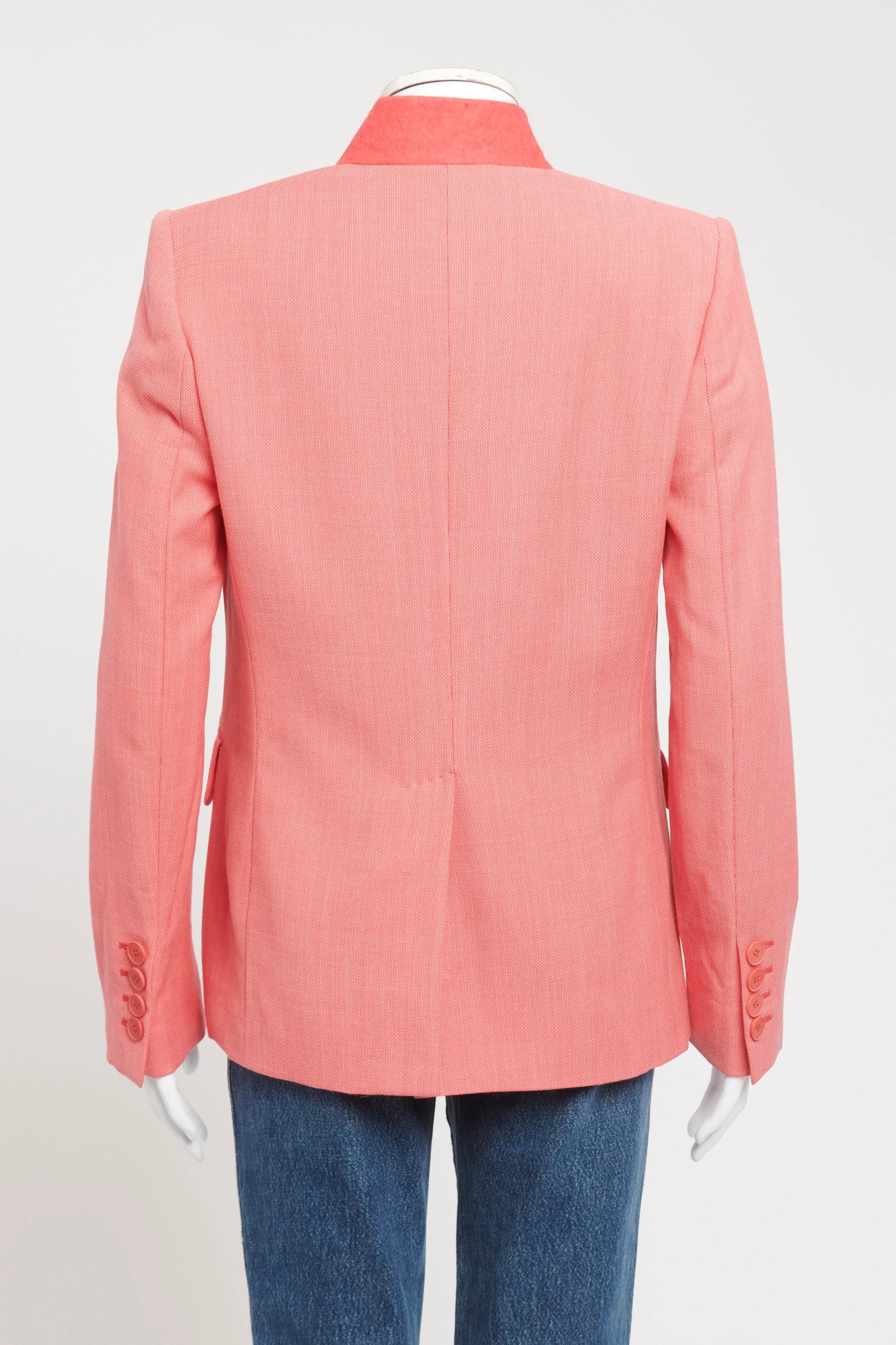 Pink Wool Single Button Preowned Blazer