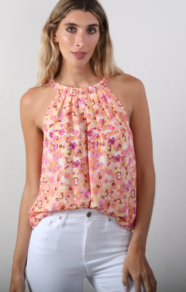 Pleated Halter Top in Jacinta