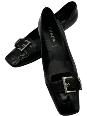 Prada Buckle Kitten Heels