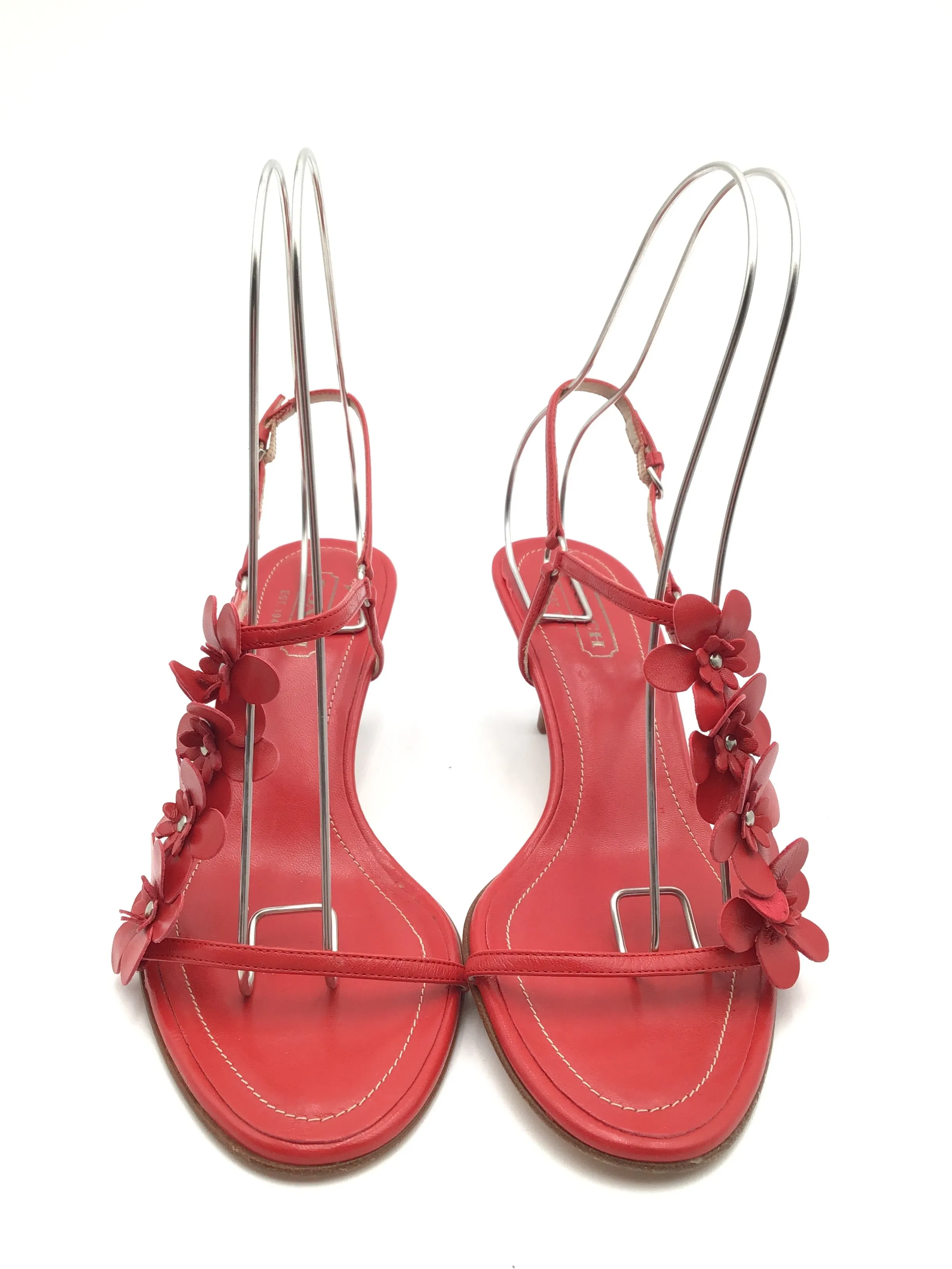 Sandals Heels Kitten By Coach In Red, Size: 7.5