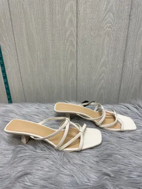 Sandals Heels Kitten By H&m In Cream, Size: 7