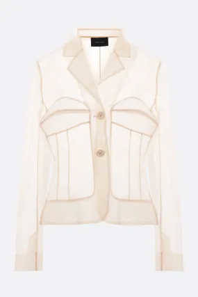 Sheer Structured Tulle Blazer