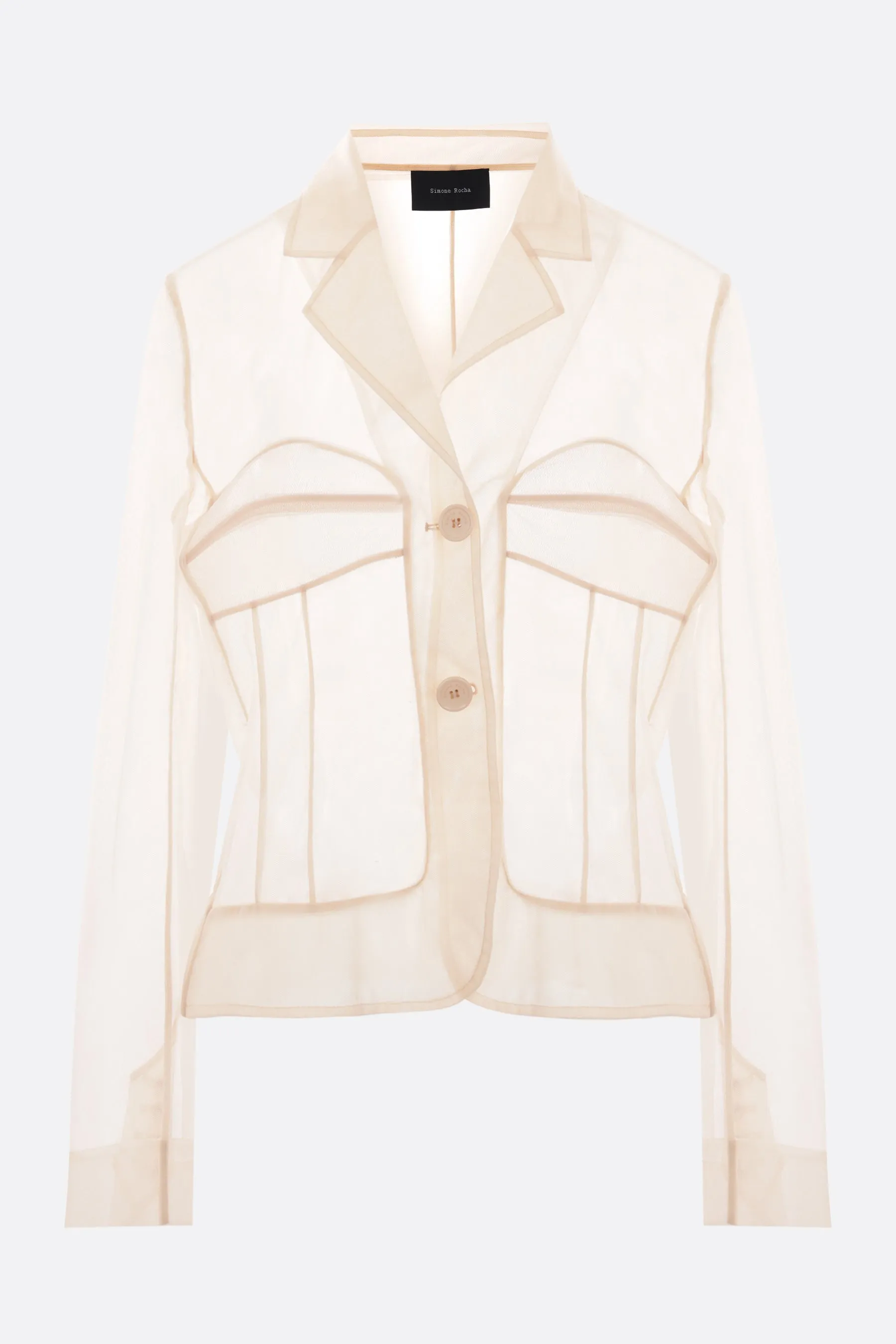 Sheer Structured Tulle Blazer