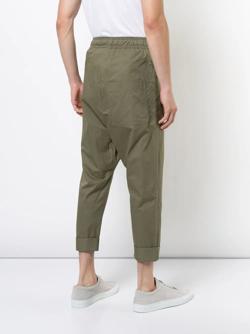 Washed Green Polate Drawstring Trousers