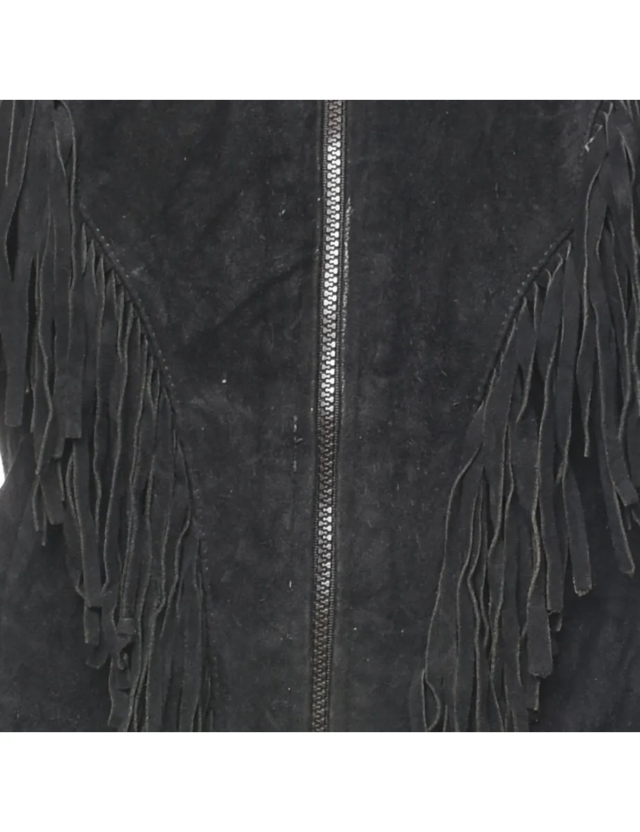 Wilson Black Suede Fringed Jacket - S