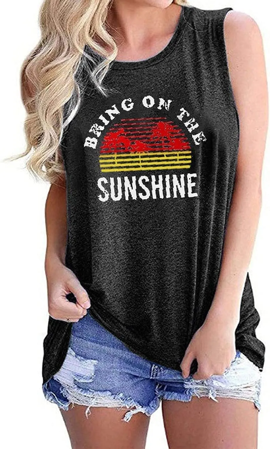 Women Bring On The Sunshine Tank Top Women Sunshine Graphic Shirt