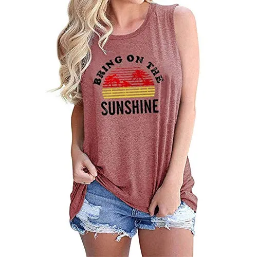 Women Bring On The Sunshine Tank Top Women Sunshine Graphic Shirt